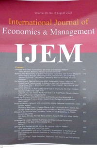 International Journal Economics & Management = IJEM Volume 15, No.2 August 2021