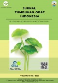 Jurnal Tumbuhan Obat Indonesia = The Journal of Indonesian Medicinal Plant Volume 16 No.1, Juli 2023