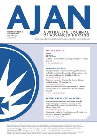 AJAN = Australian Journal Of Advanced Nursing March - May 2020  Volume 37 Issue 2