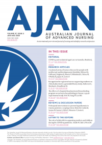 AJAN = Australian Journal Of Advanced Nursing June - August 2020  Volume 37 Issue 3