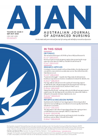 AJAN = Australian Journal Of Advanced Nursing September - November 2020 Volume 37 Issue 4