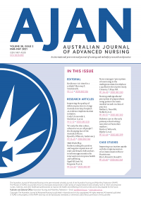 AJAN = Australian Journal Of Advanced Nursing March – May 2021  Volume 38 Issue 2