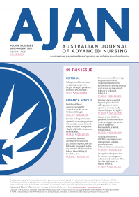 AJAN = Australian Journal Of Advanced Nursing June - August 2021 Volume 38 Issue 3