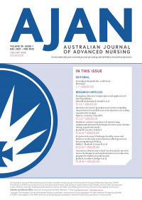 AJAN = Australian Journal Of Advanced Nursing December 2021 - February 2022  Volume 39 Issue 1