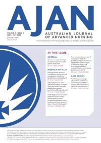 AJAN = Australian Journal Of Advanced Nursing March - May 2024 Volume 41 Issue 2