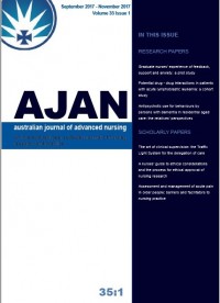 AJAN = Australian Journal Of Advanced Nursing September 2017-November 2017 Volume 35 Issue 1