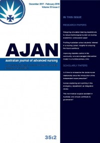 AJAN = Australian Journal Of Advanced Nursing December 2017- February 2018 Volume 35 Issue 2