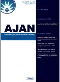 AJAN = Australian Journal Of Advanced Nursing March 2019-June 2019 Volume 36 Issue 3