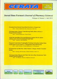 Cerata : Jurnal Ilmu Farmasi (Journal of Pharmacy Science) Volume 2 Nomor 1 Juli 2013