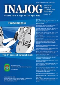 INAJOG = Indonesian Journal of Obstetrics and Gynecology Volume 7 No 2 April 2019