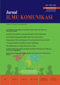 Jurnal Ilmu Komunikasi Volume 19 Nomer 2 Desember 2022