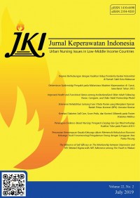 JKI = Jurnal Keperawatan Indonesia Volume 22 No 2 July 2019
