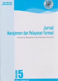 Jurnal Manajemen dan Pelayanan Farmasi Vol.5 No. 4 Desember 2015