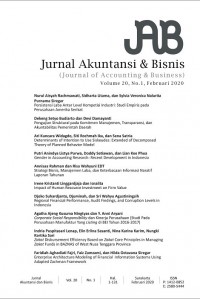 Jurnal Akuntansi & Bisnis (Journal of Accounting & Business) Volume 20, No.1, Februari 2020