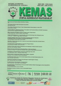 Kemas : Jurnal Kesehatan Masyarakat Universitas Negeri Semarang Volume 12 Nomor 1 July 2016