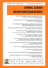 Jurnal Ilmiah Akuntansi dan Bisnis Volume 15 Issue 1 January 2020