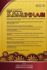 Jurnal Komunikasi Volume 16, Nomor 2 April 2022
