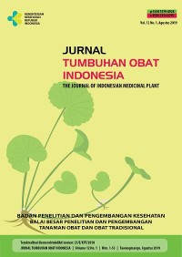 Jurnal Tumbuhan Obat Indonesia = The Journal of Indonesian Medicinal Plant Volume 12 No 1, Agustus 2019