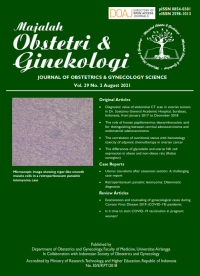Majalah Obstetri & Ginekologi = Journal Of Obstetrics & Gynecology Science Vol. 29 No. 2 August 2021