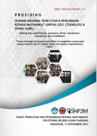 Prosiding Seminar Nasional Penelitian & Pengabdian kepada Masyarakat (SNP2M) 2021 (Teknologi & Sosial Sains) : 