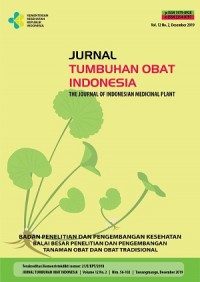 Jurnal Tumbuhan Obat Indonesia = The Journal of Indonesian Medicinal Plant Volume 12 No 2, Desember 2019