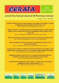 Cerata : Jurnal Ilmu Farmasi (Journal of Pharmacy Science) Volume 13 Nomor 1 Juli 2022