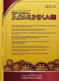 Jurnal Komunikasi Volume 17, Nomor 1 Oktober 2022