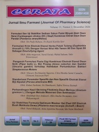 Cerata : Jurnal Ilmu Farmasi (Journal of Pharmacy Science) Volume 11 Nomor 2 Desember 2020